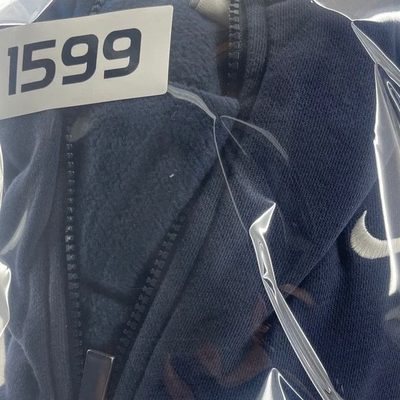 Nike Full Zip Hoodie‎ Mens Large NAVY Sweatshirt Jacket Activewear heavy - Picture 6 of 7